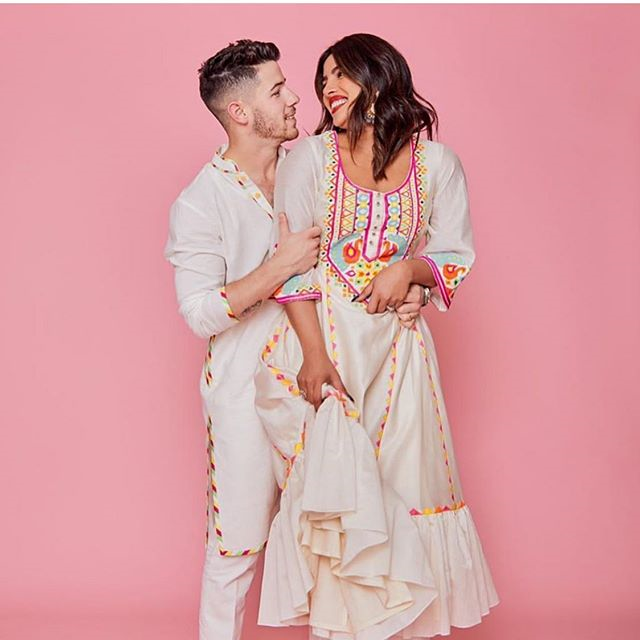 Ivory kurtas with multicolor embroidery