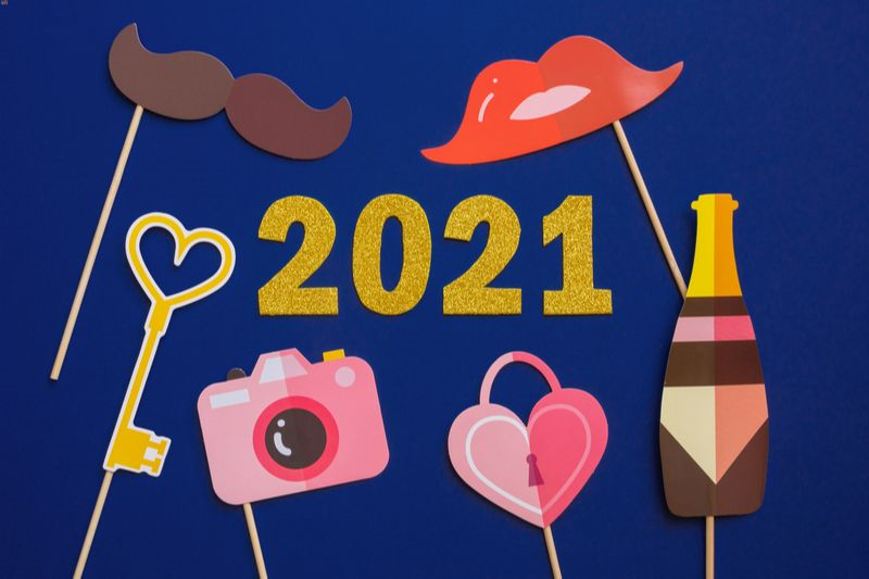 Photo booth props for New Year 2021