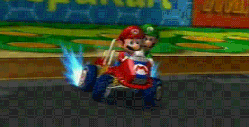 Playing Mario Kart together